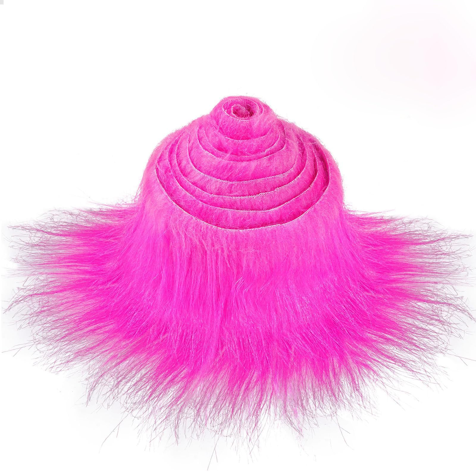 Shaggy Plush Faux Fur Fabric, Hot Pink 18 x 72 Inch Fluffy Fur Fabric Fluffy Fuzzy Craft Fur for Gnomes Beard Hair Halloween Grinch DIY Craft Furr Cushions Flamingos Animal Costumes Sewing Supplies