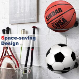 Qidoe Ball Storage Holder Wall Mount, Ball Stand Display Storage, Universal Ball Rack Metal Ball Holder Wall Mounted Basketball Display Rack for Basketball Football Volleyball Soccer Storage Display