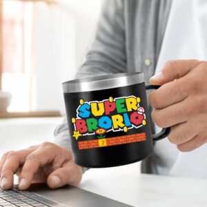 Christmas Gift for Brother, Brother Gift from Sister, Brother Birthday Gift, Gift for Older Adult Brother, Best Funny Cup or Present Idea for Big Little Teen Bro - Super Brother Mug Tumbler 14Oz