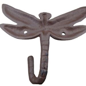 Generic Vintage Style Cast Iron Dragonfly Rustic School Coat Hook Wall Mount, Brown