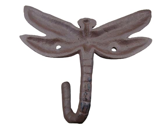 Generic Vintage Style Cast Iron Dragonfly Rustic School Coat Hook Wall Mount, Brown