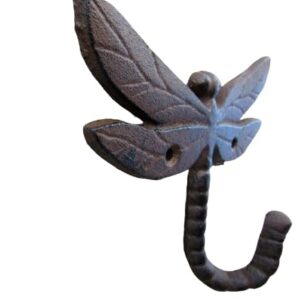 Generic Vintage Style Cast Iron Dragonfly Rustic School Coat Hook Wall Mount, Brown