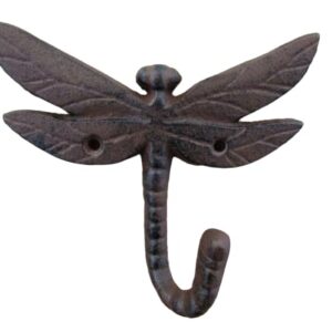 Generic Vintage Style Cast Iron Dragonfly Rustic School Coat Hook Wall Mount, Brown