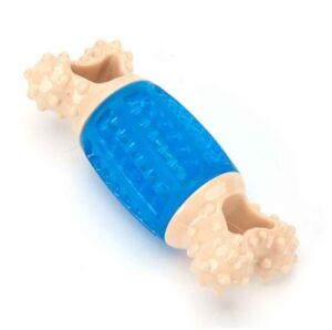 mpp 6" giggle bones tough dental dog toy durable unique shape texture massages gums (blue)