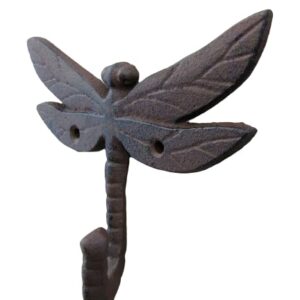 Generic Vintage Style Cast Iron Dragonfly Rustic School Coat Hook Wall Mount, Brown