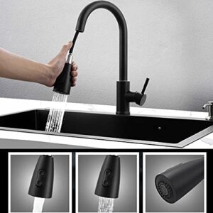 DIIDIIF Kitchen Sinks Bathtub Single Bowl 304 Stainless Steel Sink Set Black Square Large Sink Extremely Fast Drainage with Two Taps