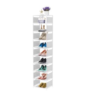 esonstyle 10 tiers shoe rack, space saving shoe shelf organizer, tall narrow shoe rack for door entryway, closet