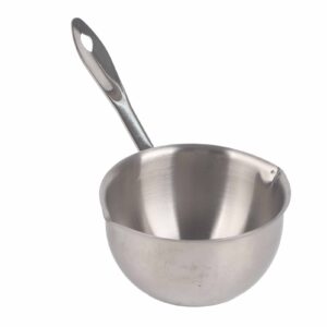 butter warmer pot small butter warmer measuring pot with long handle, all in one flat induction bottom mini butter hot pot milk pot small saucepan sturdy stainless steel (300ml)