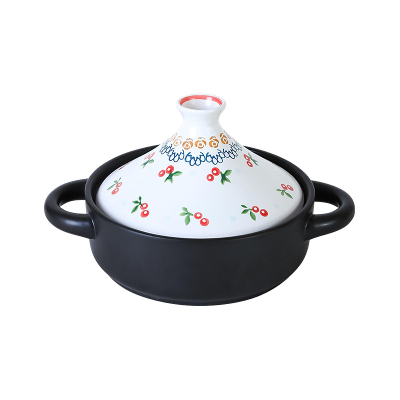 GFHVDC tagine pot moroccan for cooking Stoneware Tajine with Ceramic Cone-Shaped Closed Lid, Ceramics Casserole with Lid Handles, Tagine Cooking Pot High Temperature Pots and Pan, Housewarming Gift