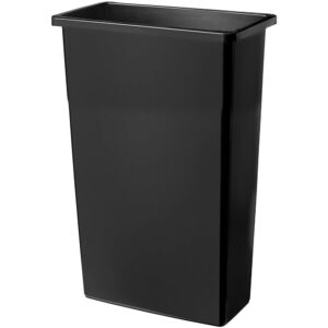 Black 23 Gallon Slim Rectangular Trash Can with lid Restaurant Trash can Commercial Trash can Tall Plastic Trash can Industrial Trash can Square Trash cans for Kitchen Trash can with Dome Swing Lid