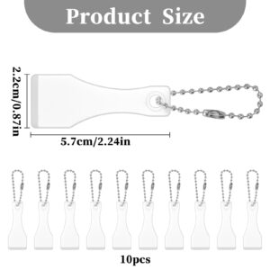 salbsever 10 Pcs Lotto Scratcher Tool Plastic Scraper Tool Keychain Scraper for Lottery Ticket Lotto Scratcher Keyring Scoop Shape Lotto Scratcher Keyring Scraper for Label Sticker Remover Tool White