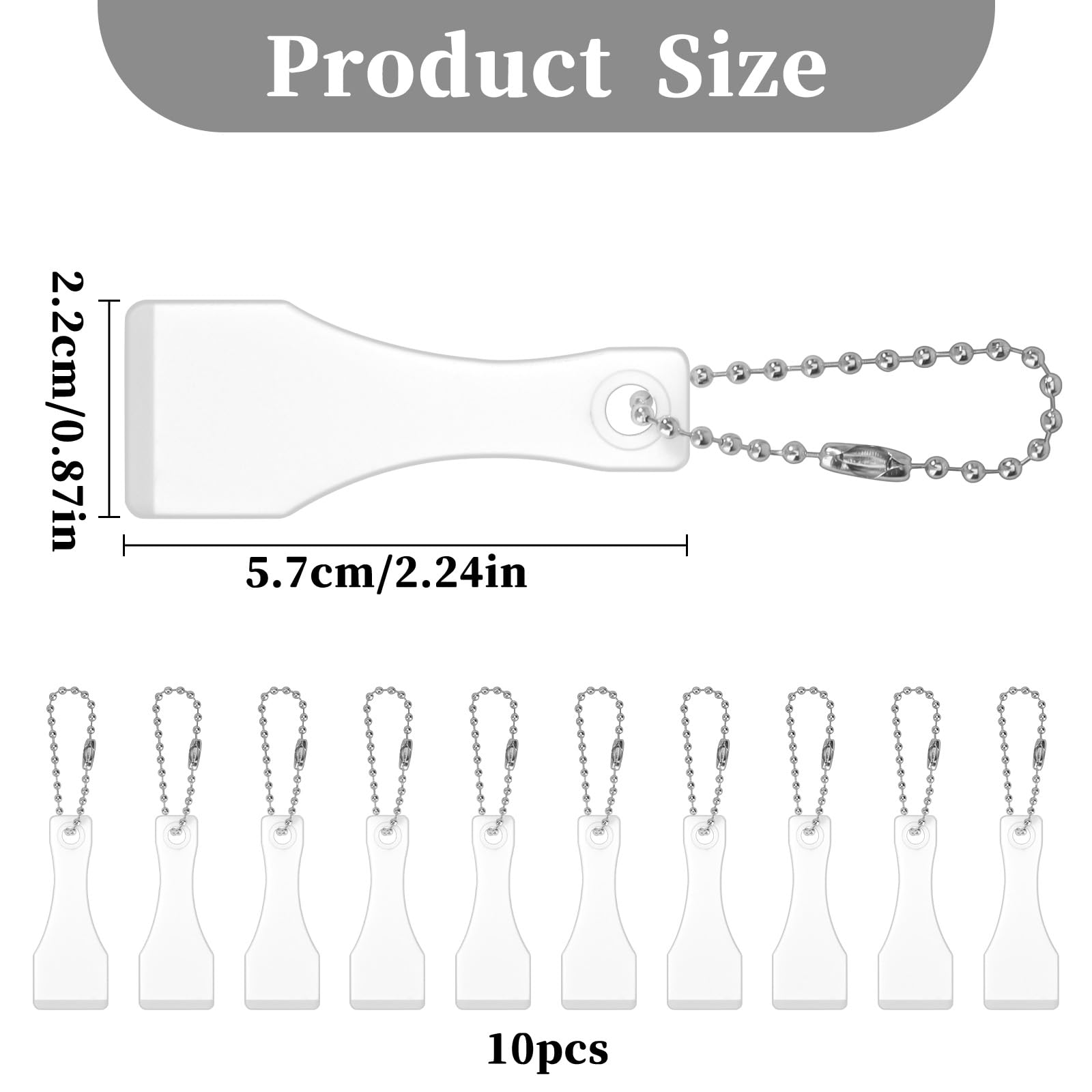 salbsever 10 Pcs Lotto Scratcher Tool Plastic Scraper Tool Keychain Scraper for Lottery Ticket Lotto Scratcher Keyring Scoop Shape Lotto Scratcher Keyring Scraper for Label Sticker Remover Tool White