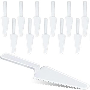 12 pcs disposable plastic cake cutter cake pie server cutter slicer pizza pastry slicer for kitchen wedding buffet