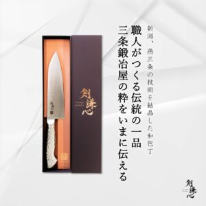 剣謙心 Tsurugi Kenshin Santoku Knife 180mm All Stainless Molybdenum-Vanadium Blade