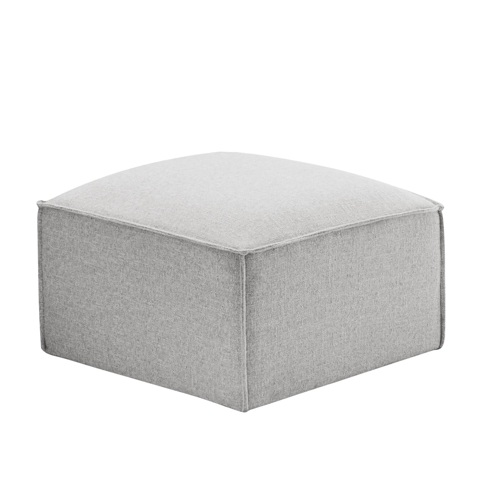 ABCASA Ottoman Module for Modular Sectional Couch, Square Storage Ottoman Footrest, Mix White/Grey