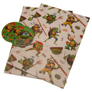 danilo teenage mutant ninja turtles gift wrap, 2 sheets 2 tags, gift wrap for presents, officially licensed wrapping paper