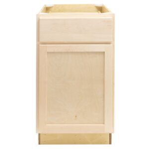 Quicklock RTA (Ready-to-Assemble) | Base Kitchen Cabinets - Shaker Style | Plywood Box Construction | Made in America (Raw Maple, 18" Wx34.5 Hx24 D Waste Basket Base)