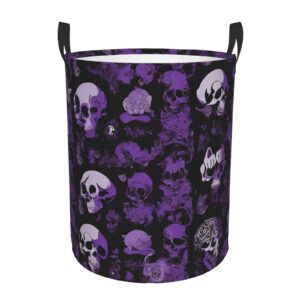 mlmnbvc laundry baskets with handles waterproof large storage basket, collapsible laundry hampers, laundry room organization & apartment essentials - purple black goth spooky, medium