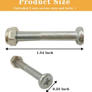 Zero Gravity Chair Replacement Screw & Nut for Repair 17" 19" 21" Gravity Chair Fabric, 1.54" Lenth 0.23“ Diameter, 2 Pack