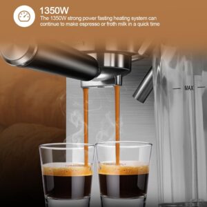 ILAVIE Espresso Machine 20 Bar, 6 in 1 Espresso Coffee Machine Built In Milk Frother for Espresso, Cappuccino and latte with 1000ML Water Tank, 1350W