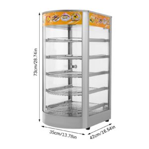 5-Tier Commercial Food Display Warmer,800W Electric Food Warmer Countertop Pizza Warmer Countertop with LED Lighting Adjustable Temperature, Pastry Display Case for Buffet Restaurant 110V