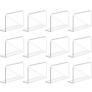 12 Pack Shelf Dividers for Closet Organization, Clear Plastic Shelf Dividers for Closets, L-Shaped Shelf Separators, Adjustable Dividing Board for Clothes, Handbags, Books, 12 x 4 x 10 Inch