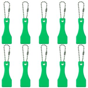 10 pcs lotto scratcher tool plastic scraper tool keychain scraper for lottery ticket lotto scratcher keyring scoop shape lotto scratcher keyring scraper for label sticker remover tool green