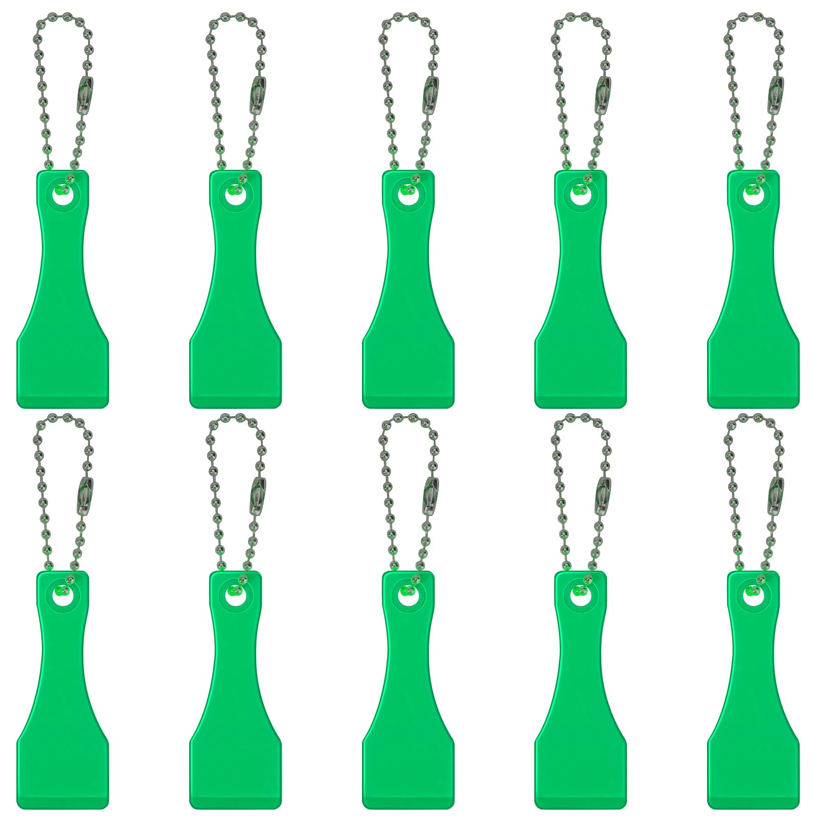 10 Pcs Lotto Scratcher Tool Plastic Scraper Tool Keychain Scraper for Lottery Ticket Lotto Scratcher Keyring Scoop Shape Lotto Scratcher Keyring Scraper for Label Sticker Remover Tool Green