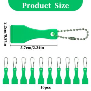 10 Pcs Lotto Scratcher Tool Plastic Scraper Tool Keychain Scraper for Lottery Ticket Lotto Scratcher Keyring Scoop Shape Lotto Scratcher Keyring Scraper for Label Sticker Remover Tool Green