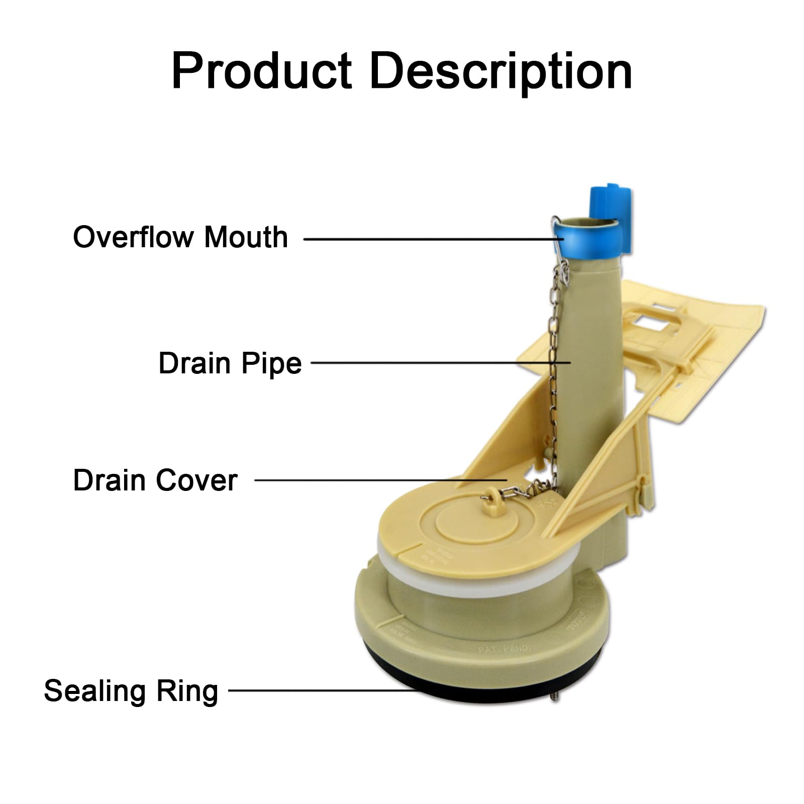 Lychee Light Toilet Flush Valve Replacement Parts for 1 Piece Toilets,3-Inch Flush Hole Toilet Repair Kits,Compatible with TOTO THU Series Flush Valve