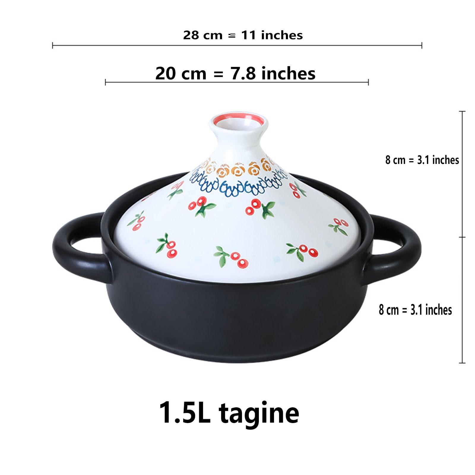 GFHVDC tagine pot moroccan for cooking Stoneware Tajine with Ceramic Cone-Shaped Closed Lid, Ceramics Casserole with Lid Handles, Tagine Cooking Pot High Temperature Pots and Pan, Housewarming Gift