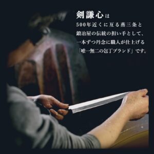 剣謙心 Tsurugi Kenshin Santoku Knife 180mm All Stainless Molybdenum-Vanadium Blade