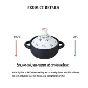 GFHVDC tagine pot moroccan for cooking Stoneware Tajine with Ceramic Cone-Shaped Closed Lid, Ceramics Casserole with Lid Handles, Tagine Cooking Pot High Temperature Pots and Pan, Housewarming Gift