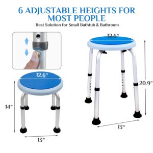 Massage Products Swivel Shower Stool 300 Lbs, 360 Degree Rotating Shower Chair for Inside Shower, Non-Slip Shower Bench Bathtub Seat (Shower Stool with pad)