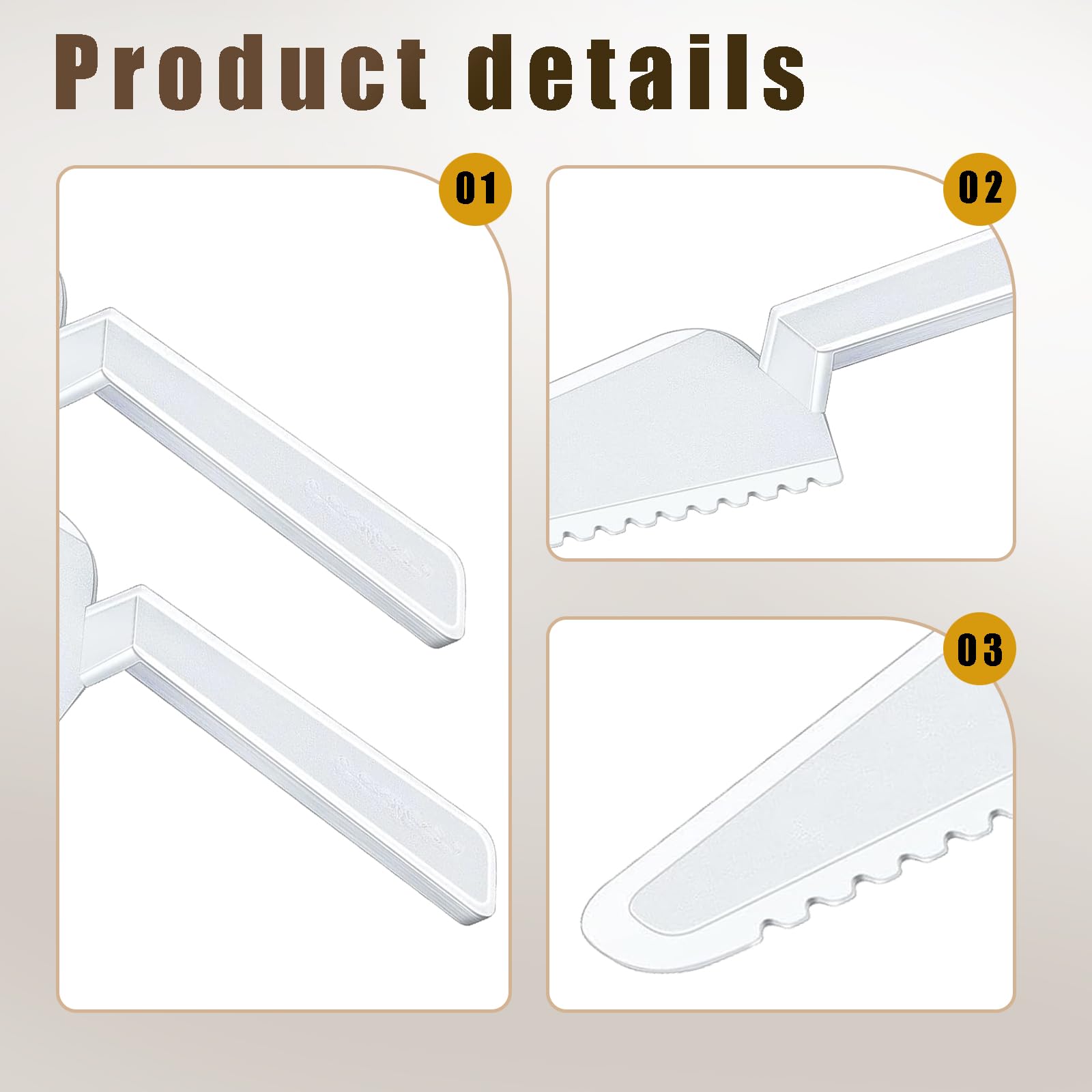 12 Pcs Disposable Plastic Cake Cutter Cake Pie Server Cutter Slicer Pizza Pastry Slicer for Kitchen Wedding Buffet