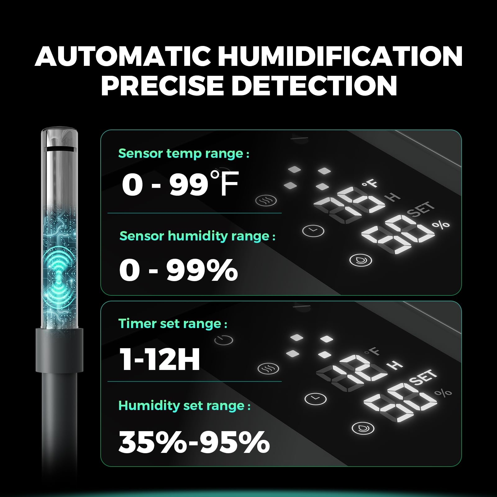 MARS HYDRO Plant Humidifier 5L,with Adjustable Humidity,Timer Function,Ultrasonic Precise and Silent Operation,No-Leak Seal for Grow Tent,Indoor Planting,Greenhouse,Bedroom