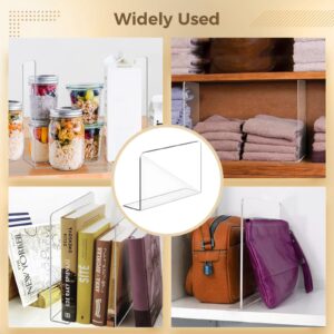 12 Pack Shelf Dividers for Closet Organization, Clear Plastic Shelf Dividers for Closets, L-Shaped Shelf Separators, Adjustable Dividing Board for Clothes, Handbags, Books, 12 x 4 x 10 Inch