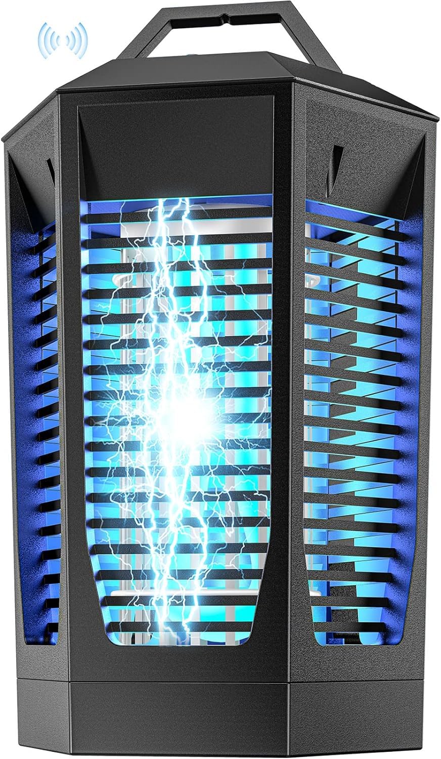 Bug Zapper Outdoor, 20W Mosquito Zapper with Dusk to Dawn Light Sensor, 4200V Electric Bug Zapper Indoor for 2300 Sq Ft Coverage