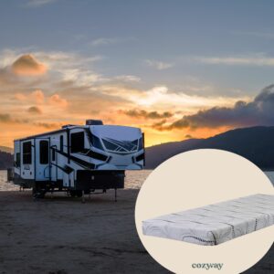 Cozyway Memory Foam RV Mattress - 4 Inch Short Twin Mattress for RV Camper, Lasting Support and Comfort for Bunkbed Setup with Rails