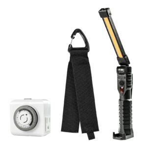 alorair accessories package: indoor mechanical light timer+ portable led work light + extension cord organizer