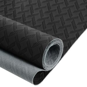 marine vinyl fabric, upholstery faux leather, 1.0mm thickness, 61" width (59" usable), perfect for cars, outdoor yachts, and home furniture(black,pre-cut 36"x61")