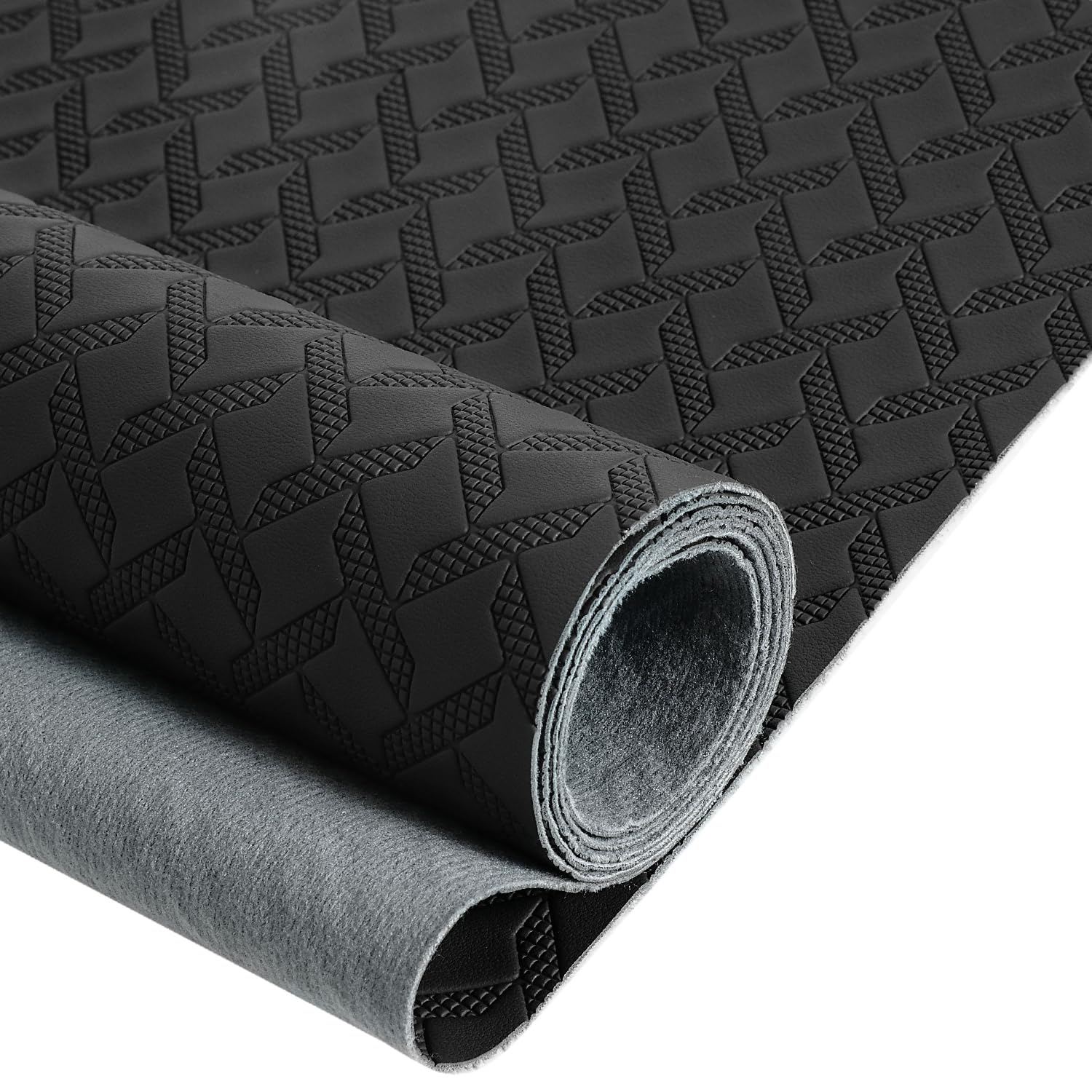 Marine Vinyl Fabric, Upholstery Faux Leather, 1.0mm Thickness, 61" Width (59" Usable), Perfect for Cars, Outdoor Yachts, and Home Furniture(Black,Pre-Cut 36"x61")