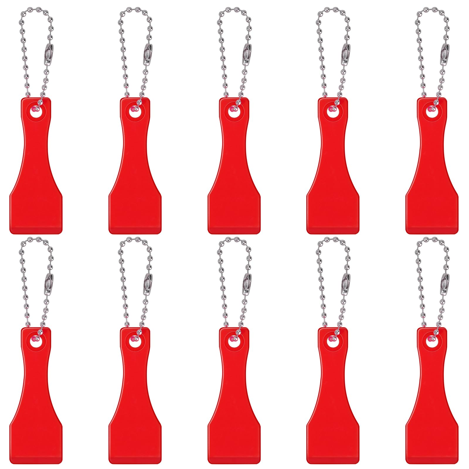 Lottery Scratcher Tool 10 Pcs Plastic Scraper Tool Keychain Scraper for Lottery Ticket Lotto Scratcher Keyring Scoop Shape Lotto Scratcher Keyring Scraper for Label Sticker Remover Tool Red