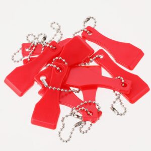 Lottery Scratcher Tool 10 Pcs Plastic Scraper Tool Keychain Scraper for Lottery Ticket Lotto Scratcher Keyring Scoop Shape Lotto Scratcher Keyring Scraper for Label Sticker Remover Tool Red