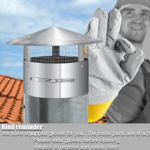 Magam 9 Inch Round Chimney Cap,9 Inch Tapered Top Chimney Cap with Screen, Adjustable and Reinforced Chimney Cap,9 Inch Chimney Cap with Fastening Device with Screen, Stovepipe Finial,Stainless Steel