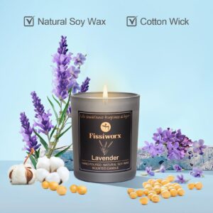 Lavender Scented Candle Set 2 Pack – Natural Soy Wax Hand-Poured – Relax and Relieve Stress – 60-Hour Long-Lasting Burn – Premium Aromatherapy Candle for Home Decor, Gifts