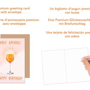 Edition Seidel Premium Birthday Card with Envelope. Greeting Happy Birthday for him or her Female Friend Wife Girlfriend Drink Aperol Orange Holy Aperoli (G3566 SW024), neutral