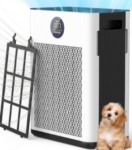 air purifiers,freshdew air purifiers for home up to 2300ft² with double-sided air inlet, air quality and sensors,h14 true hepa air washable filters,odor,smoke,dust,pollen,pet dander with timer 22db