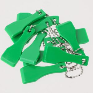 10 Pcs Lotto Scratcher Tool Plastic Scraper Tool Keychain Scraper for Lottery Ticket Lotto Scratcher Keyring Scoop Shape Lotto Scratcher Keyring Scraper for Label Sticker Remover Tool Green