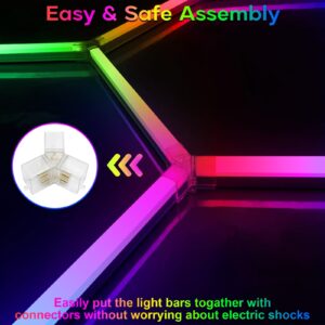 RGB Hexagon Garage Light with Remote, 25 Pack Hexagon Lights,RGB Dimmable and Speed Adjustable LED Hexagon Lights,358 Modes, IP54, LED Ceiling Lights for Gaming Room Bar Party Live Room